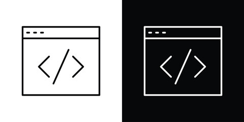 Web Code icon linear icon. Line with editable stroke