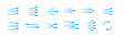 © Богдан Скрипник - Blue arrows displaying diverse flows, symbolizing motion and air movement. straight, curved, or diverging.