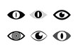 © AMJAD - Stylized black eyes with varied pupils and textures white