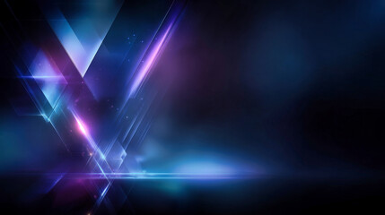 Wall Mural - abstract technology background with geometric shapes and neon lights