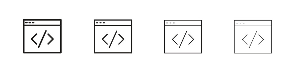 Web Code icon symbols collection. Vector EPS 10