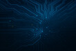 © SmartPixel Co. - Dark blue computer circuit board background showcases technology, connectivity, and futuristic data transmission with glowing paths.