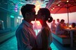 © Vera - Submerged Love: A Romantic Engagement Shoot Captured in Neon Lights, Sunglasses Reflections, and Vintage Double Exposures