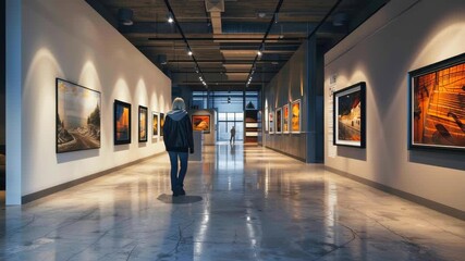 Wall Mural - modern exhibition art gallery interior hall
