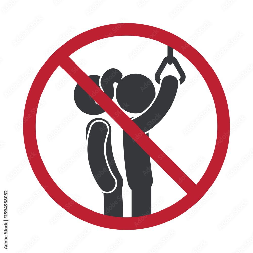 No In Appropriate. Sign Isolated prohibition sign against inappropriate touching in public ...