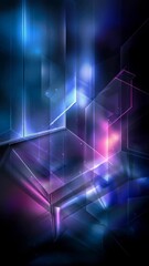 Wall Mural - abstract technology background with geometric shapes and neon lights
