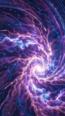 Wall Mural - purple and blue swirling nebula with bright center