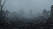 © RKHM - Desolate War-Torn City: Foggy Ruins & Post-Apocalyptic Landscape