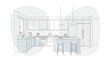 © hamzahalderad - Minimalist kitchen interior with modern appliances and furniture