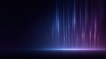 Wall Mural - blue and purple gradient tech background with futuristic binary code patterns and light streaks.