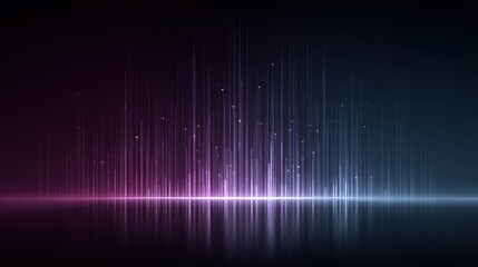 Wall Mural - blue and purple gradient tech background with futuristic binary code patterns and light streaks.