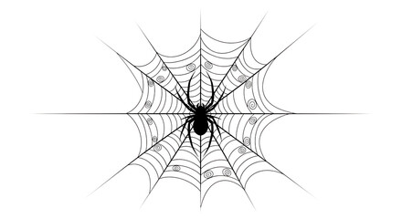 Intricate spiderweb pattern isolated on transparent background