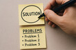 © tonstock - Solution and problems form the list issues to resolve answer and fix for effective problem-solving