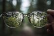 © dinda - Glasses reflecting a forest scene