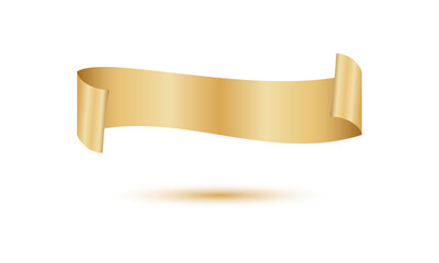 Wall Mural - Gold ribbon template on white background.