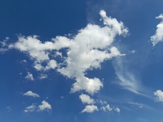 Wall Mural - photo of small white clouds and blue sky