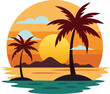 © shiben - tropical beach with palm trees