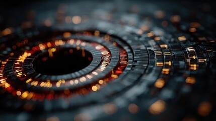 Advanced data security visualized with stylized glowing digital padlock, rotating code, and shield UI graphics symbolizing encrypted systems and cyber protection technology.