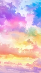 Wall Mural - Vibrant and colorful clouds create a beautiful and surreal skyscape at dusk, ideal for backgrounds or ethereal themed projects.