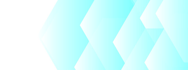 Wall Mural - abstract minimalist digital background with soft overlapping cyan hexagonal shapes fading into a cle