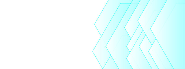 Wall Mural - abstract minimalist digital background with soft overlapping cyan hexagonal shapes fading into a cle