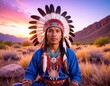 © zubaili - Native american man in traditional attire