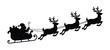 ©  Vector art Design - Black Silhouette of Santa Claus Sleigh and Reindeer Flying Christmas