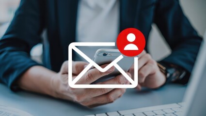 Notification of new email message on smartphone, digital communication