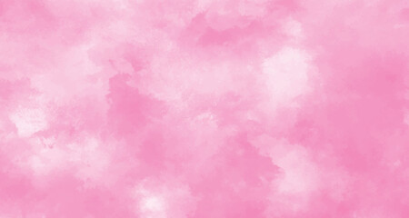 Wall Mural - Pink and white watercolor background design. Aquarelle painted paper template. Beautiful pink watercolor painting paper background. Hand drawn texture.