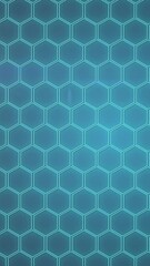 Wall Mural - animation of light spots and hexagons on blue background