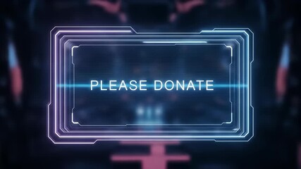 Futuristic technology interface displaying a neon 