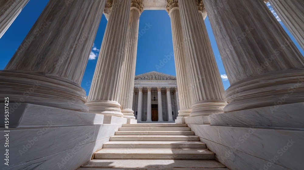 Artistic Perspective of Neoclassical Columns and Steps of the US ...