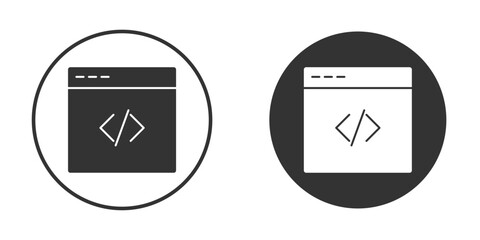 Web Code icon clipart element. stroke art design graphics