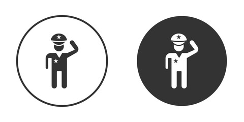 Salute icon clipart element. stroke art design graphics