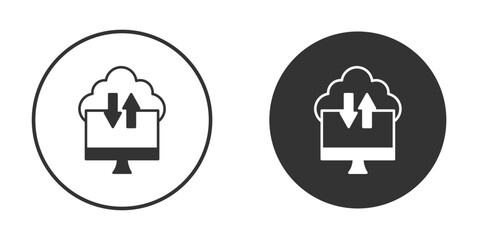 Cloud computing icon clipart element. stroke art design graphics