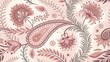 © Ayasin - Elegant blush pink paisley floral pattern; intricate design, romantic mood, seamless repeat textile print.