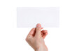 © MDRAIS - Human hand holding blank paper sheet clearly isolated on transparent background