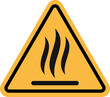 © cool vp - Hot surface warning sign . Yellow triangle warning sign with hot surface mark symbol . Vector illustration
