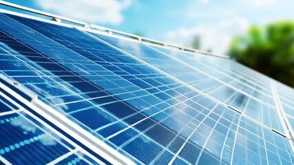 Solar panel captures sunlight on rooftop generating power cleanly
