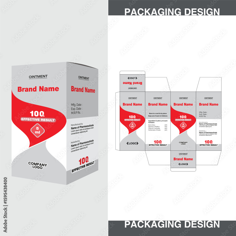 Capsules box packaging design for Medicine Stock Vector | Adobe Stock