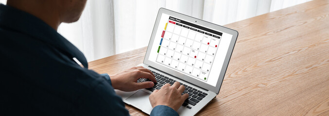 Wall Mural - calendar on computer software application for modish schedule planning for personal organizer and on