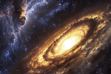 Wall Mural - exploring the beauty of a stellar nebula shaped by the big bang in vibrant cosmic colors, the big ba