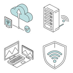 Modern and minimalistic flat vector icon set for user interface design web design app development and graphic design projects offering a clean and contemporary aesthetic
