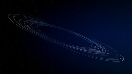 Wall Mural - ethereal rings encircle a celestial entity in the depths of space, illuminated against a dark backdr