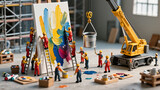the image of workers making a painting