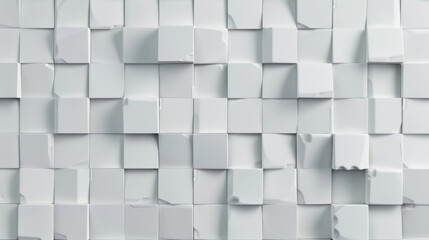 Wall Mural - abstract white geometric cube background with textured surface, featuring modern design that evokes 