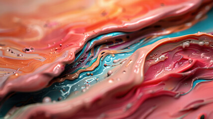 Wall Mural - abstract wax texture with soft color blends and curves creates visually captivating composition. smo