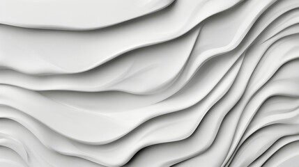 Wall Mural - abstract white wave background with layered flowing texture creates serene and modern aesthetic. smo
