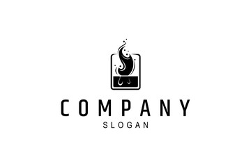 Wall Mural - minimal logo of candlelight in a glass cup