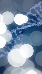 Wall Mural - animation of dna strand and spots of light on dark background